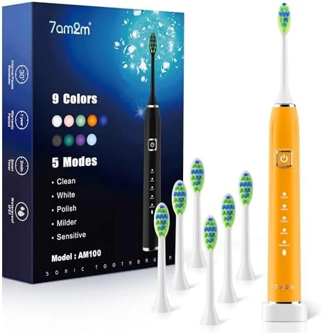Sonic Electric Toothbrush with 6 Brush Heads — Electric Toothbrush, 7AM2M