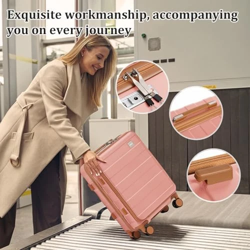 Carry on Luggage with Front Pocket and USB Port — Smart Luggage, imiomo