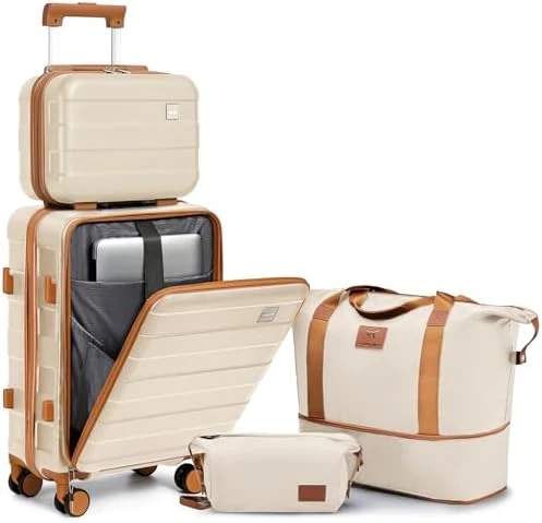 Carry on Luggage with Front Pocket and USB Port — Smart Luggage, imiomo