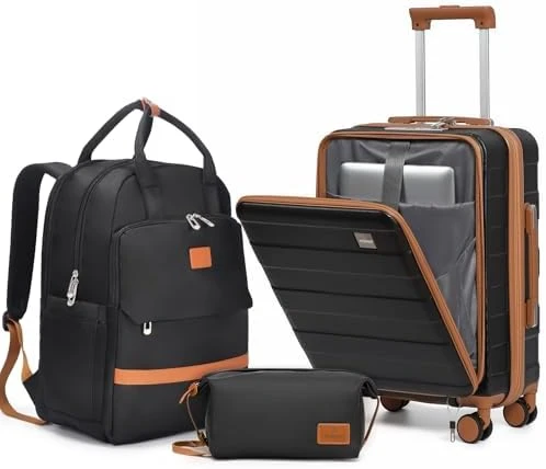 Carry on Luggage with Front Pocket and USB Port — Smart Luggage, imiomo