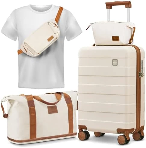 Carry on Luggage with Front Pocket and USB Port — Smart Luggage, imiomo