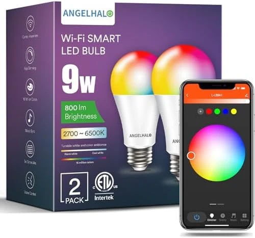 Smart Light Bulbs, Color Changing A19 LED Light Bulb — Smart Light Bulb, ANGELHALO