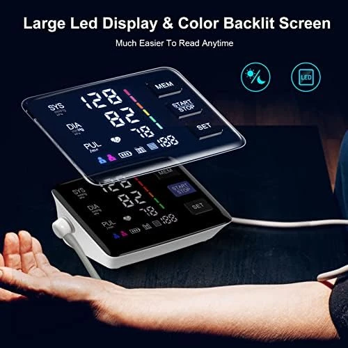 Automatic Digital Blood Pressure Monitor with Extra Large Cuff — Blood Pressure Monitor, LIVAROCI