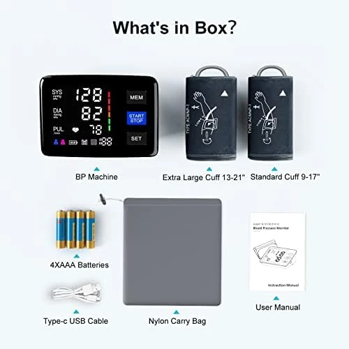 Automatic Digital Blood Pressure Monitor with Extra Large Cuff — Blood Pressure Monitor, LIVAROCI