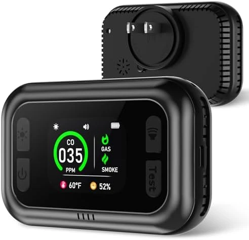 Carbon Monoxide, Natural Gas, and Smoke Detector with Temperature and Humidity Monitoring — Air Quality Monitor, TUIKEN