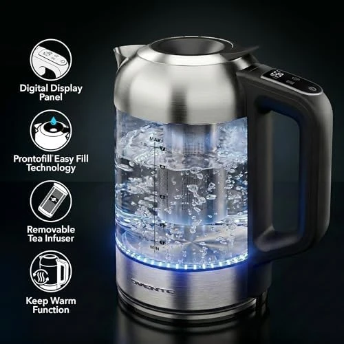 Digital Glass Electric Kettle with Temperature Control — Electric Kettle, OVENTE