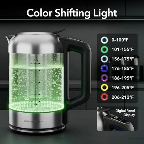 Digital Glass Electric Kettle with Temperature Control — Electric Kettle, OVENTE