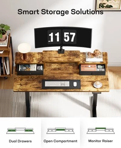 Electric Standing Desk with Drawers — Standing Desk, Marsail