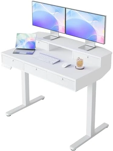 Electric Standing Desk with Drawers — Standing Desk, HUANUO