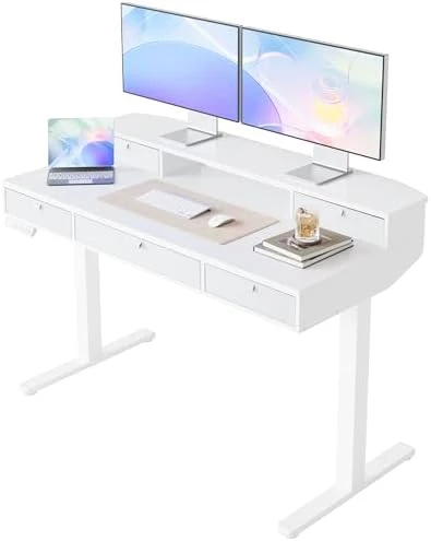 Electric Standing Desk with Drawers — Standing Desk, HUANUO