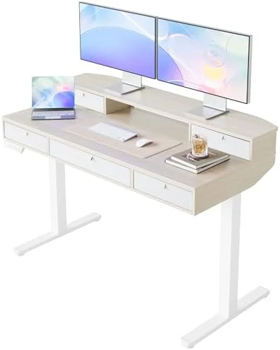 Electric Standing Desk with Drawers — Standing Desk, HUANUO