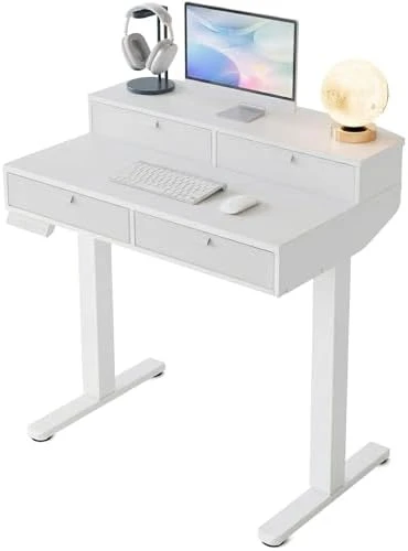 Electric Standing Desk with Drawers — Standing Desk, HUANUO