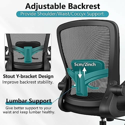 Ergonomic Mesh Office Chair with Adjustable Lumbar Support and Flip-up Armrests — Smart Chairs, FelixKing