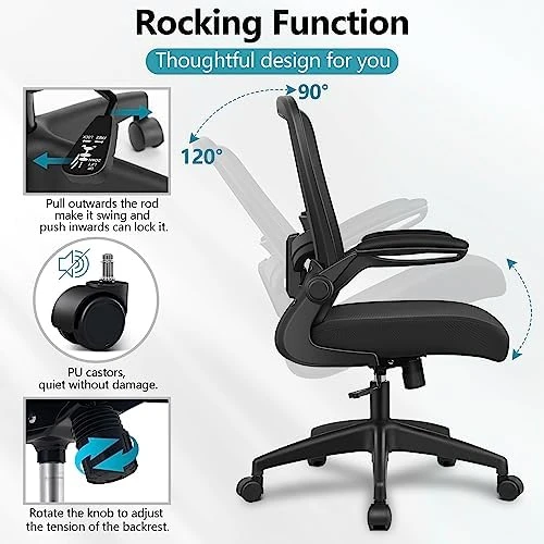 Ergonomic Mesh Office Chair with Adjustable Lumbar Support and Flip-up Armrests — Smart Chairs, FelixKing