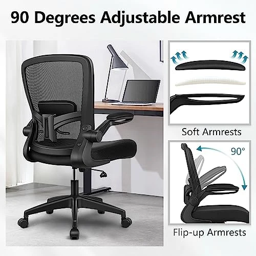 Ergonomic Mesh Office Chair with Adjustable Lumbar Support and Flip-up Armrests — Smart Chairs, FelixKing