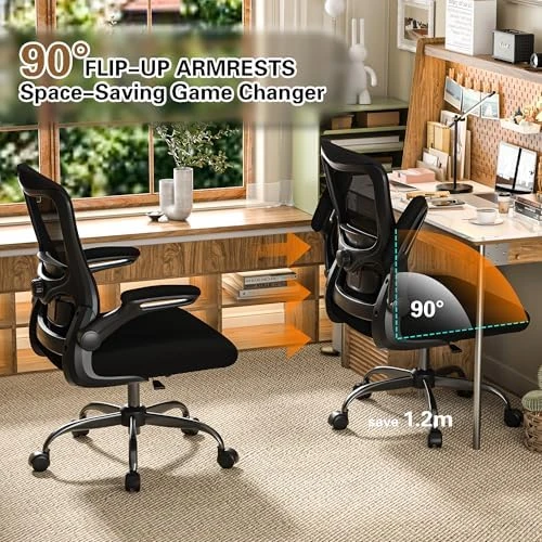 Ergonomic Office Chair - High Back Desk Chair with Adjustable Lumbar Support, Breathable Mesh Back, 330LBS Capacity,... — Smart Chairs, Zeonsit
