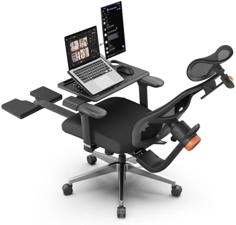 Ergonomic Office Chair with Footrest, Auto-Following Lumbar Support, High Back Desk Chair with 4D Armrest, 136° Tilt... — Smart Chairs, NEWTRAL