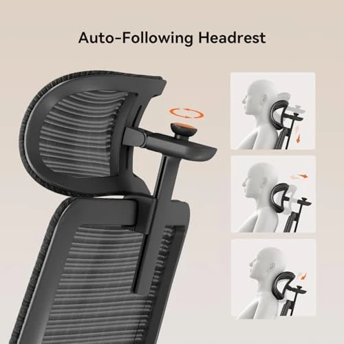 Ergonomic Office Chair with Footrest, Auto-Following Lumbar Support, High Back Desk Chair with 4D Armrest, 136° Tilt... — Smart Chairs, NEWTRAL