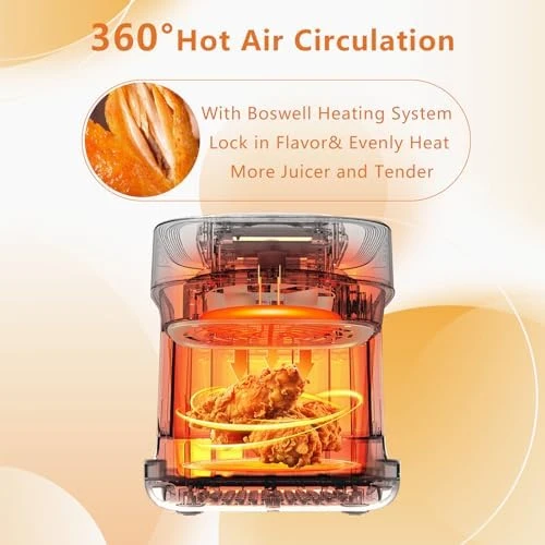 Glass Air Fryer with Transparent Fry Bowl — Air Fryer, BOSWELL