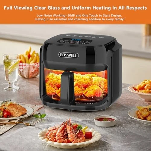 Glass Air Fryer with Transparent Fry Bowl — Air Fryer, BOSWELL