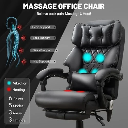 Massage Office Chair with Foot Rest — Massage Chairs, Sofetura