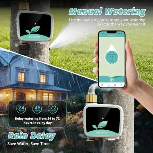 Smart WiFi Water Timer for Garden Hose — Irrigation System, QUOBAS