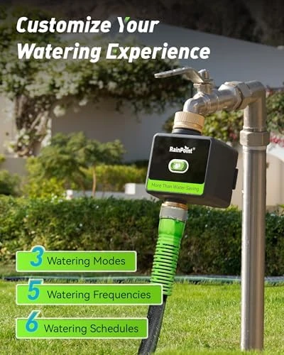 WiFi Water Hose Timer with Brass Inlet and Outlet — Irrigation System, RainPoint