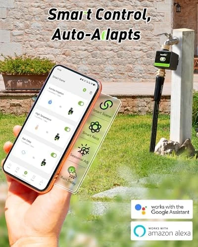 WiFi Water Hose Timer with Brass Inlet and Outlet — Irrigation System, RainPoint