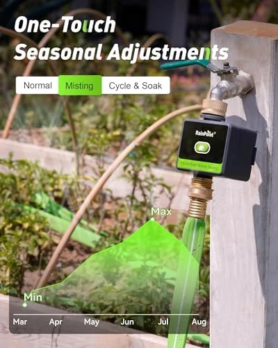 WiFi Water Hose Timer with Brass Inlet and Outlet — Irrigation System, RainPoint