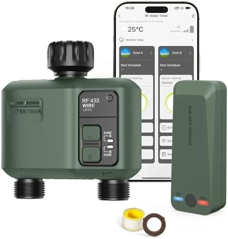 WiFi Water Timer 2 Zone for Garden Hose — Irrigation System, Shrivee