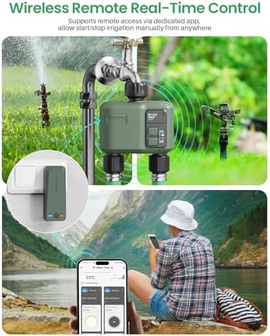 WiFi Water Timer 2 Zone for Garden Hose — Irrigation System, Shrivee