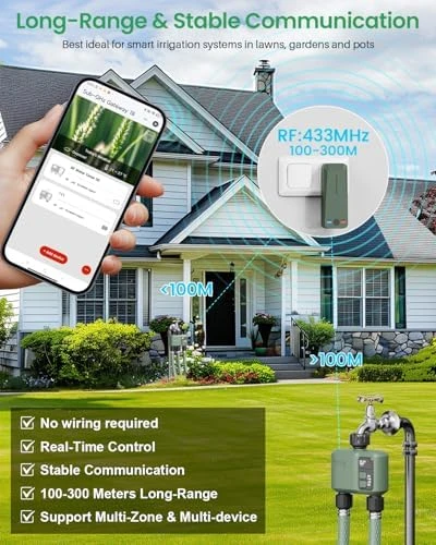 WiFi Water Timer 2 Zone for Garden Hose — Irrigation System, Shrivee