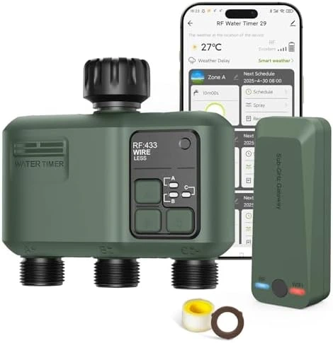 WiFi Water Timer 2 Zone for Garden Hose — Irrigation System, Shrivee