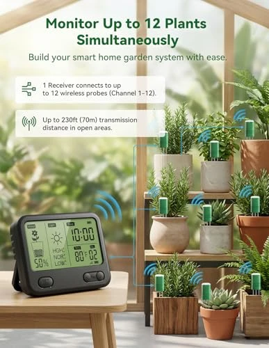 Wireless Soil Moisture Meter with LCD Receiver and 3-Probe Sensor — Soil Moisture Sensor, NexusLab