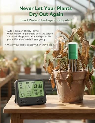 Wireless Soil Moisture Meter with LCD Receiver and 3-Probe Sensor — Soil Moisture Sensor, NexusLab