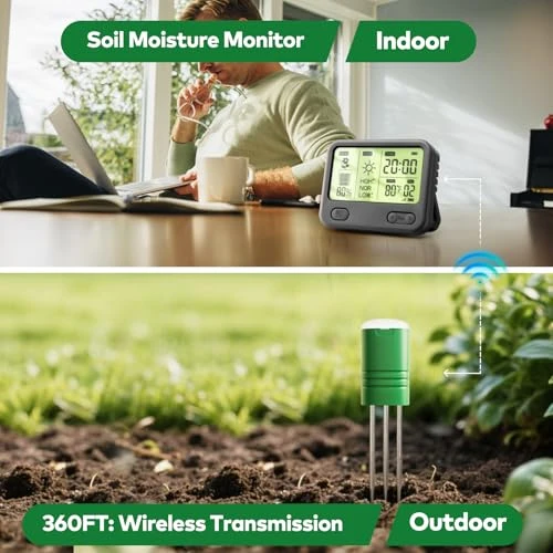 Wireless Soil Moisture Meter with LCD Receiver and 3-Probe Sensor — Soil Moisture Sensor, NexusLab