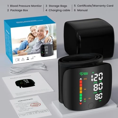Wrist Blood Pressure Monitor with LED Display and Touch Screen — Blood Pressure Monitor, Double love