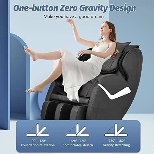 Zero Gravity Full Body Electric Shiatsu Massage Chair Recliner with Foot Rollers, Heat Therapy, and Air Massage System — Massage Chairs, BestMassage