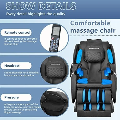 Zero Gravity Full Body Electric Shiatsu Massage Chair Recliner with Foot Rollers, Heat Therapy, and Air Massage System — Massage Chairs, BestMassage