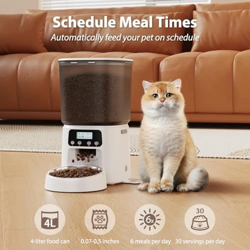 Automatic Cat Feeder with Stainless Steel Bowl — Automatic Pet Feeder, Petrice