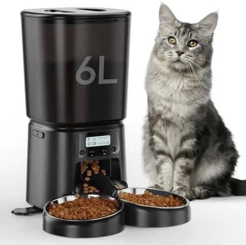 Automatic Cat Feeder with Stainless Steel Bowl — Automatic Pet Feeder, Petrice