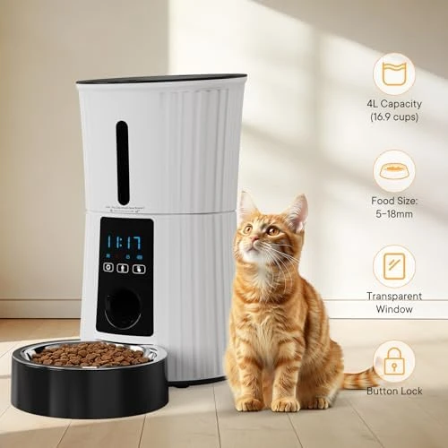 Automatic Pet Feeder with Voice Recorder and App Control — Automatic Pet Feeder, NEWBULIG