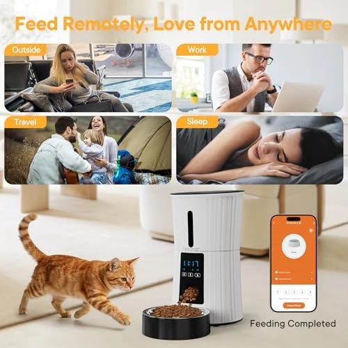 Automatic Pet Feeder with Voice Recorder and App Control — Automatic Pet Feeder, NEWBULIG
