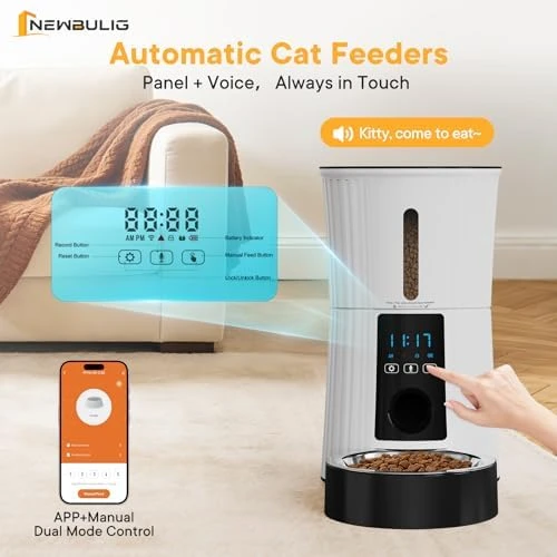 Automatic Pet Feeder with Voice Recorder and App Control — Automatic Pet Feeder, NEWBULIG