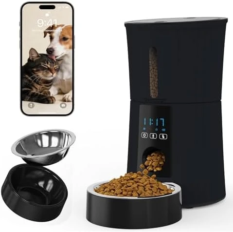 Automatic Pet Feeder with Voice Recorder and App Control — Automatic Pet Feeder, NEWBULIG