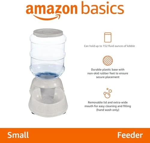 Gravity Pet Food Feeder — Automatic Pet Feeder, Amazon Basics