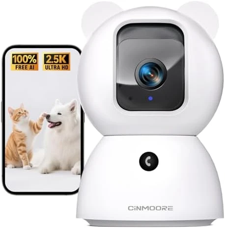 Indoor Security Camera with AI Detection and 2-Way Audio — Security Camera, CINMOORE