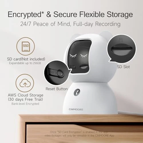 Indoor Security Camera with AI Detection and 2-Way Audio — Security Camera, CINMOORE
