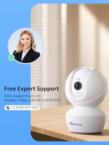 Indoor Security Camera with AI Detection and Two-Way Audio — Security Camera, VIMTAG