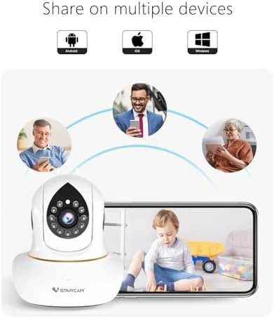 Interactive Pet Camera with Dual WiFi Antennas, 360° Pan-Tilt, 2K Dog & Cat Camera with Phone APP, 2.4GHz WiFi, IR Night... — Security Camera, Vstarcam